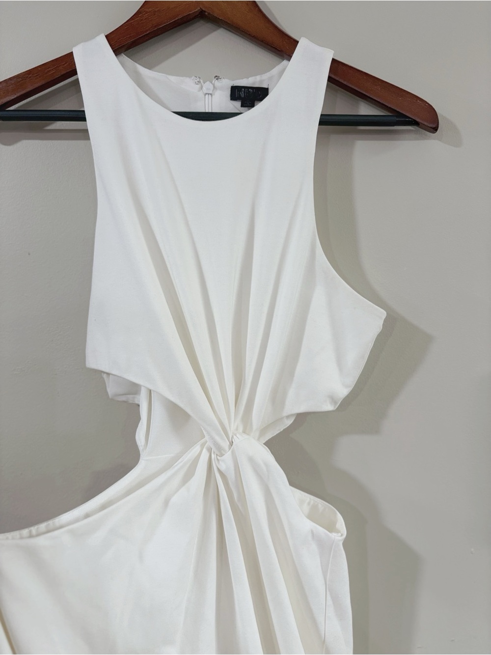 NBD Cutout Bodycon Maxi Dress Twist Waist Ivory Women M Cocktail Glam Chic Party - Picture 4 of 12
